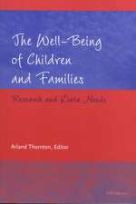 The Well-Being of Children and Families: Research and Data Needs