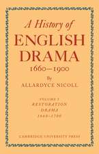 History of English Drama, 1660–1900