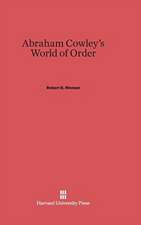 Abraham Cowley's World of Order