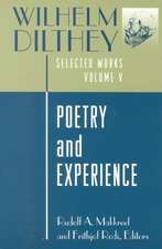 Wilhelm Dilthey – Selected Works, Volume V – Poetry and Experience