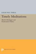 Timely Meditations: Martin Heidegger and Postmodern Politics