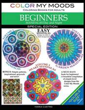 Color My Moods Coloring Books for Adults, Mandalas Day and Night for BEGINNERS / Double Size