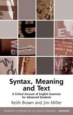 A Critical Account of English Syntax