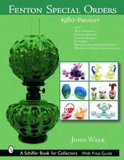 Fenton Special Orders: 1980-Present. QVC; Mary Walrath; Martha Stewart; Cracker Barrel; JC Penney; National Fenton Glass Society ; and Fenton Art Glass Club of America