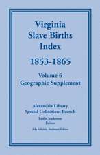 Virginia Slave Births Index, 1853-1865, Volume 6, Geographic Supplement