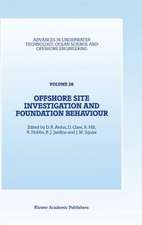 Offshore Site Investigation and Foundation Behaviour: Papers presented at a conference organized by the Society for Underwater Technology and held in London, UK, September 22–24, 1992