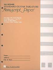 Standard Guitar Tablature Manuscript Paper