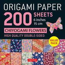 Origami Paper 200 sheets Chiyogami Flowers 6