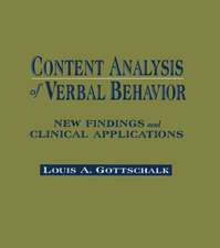 Content Analysis of Verbal Behavior: New Findings and Clinical Applications