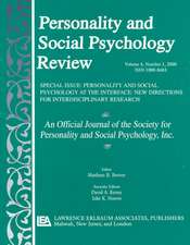 Personality and Social Psychology at the Interface: New Directions for Interdisciplinary Research: A Special Issue of personality and Social Psychology Review