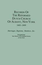 Records of the Reformed Dutch Church of Albany, New York, 1683-1809