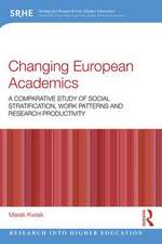 Changing European Academics: A Comparative Study of Social Stratification, Work Patterns and Research Productivity