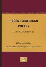 Recent American Poetry - American Writers 16: University of Minnesota Pamphlets on American Writers