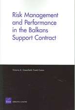 Risk Management and Performanace in the Balkans Support Contract