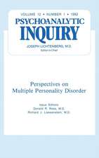 Multiple Personality Disorder: Psychoanalytic Inquiry, 12.1