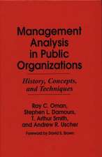 Management Analysis in Public Organizations: History, Concepts, and Techniques