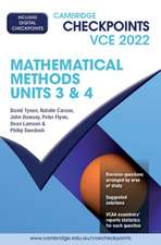 Cambridge Checkpoints VCE Mathematical Methods Units 3&4 2022