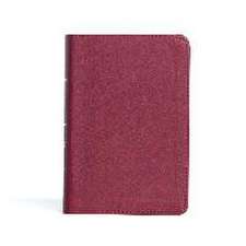 CSB Large Print Compact Reference Bible, Cranberry Leathertouch