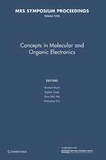 Concepts in Molecular and Organic Electronics: Volume 1154