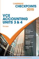 Cambridge Checkpoints VCE Accounting Units 3&4 2015