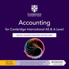 Cambridge International AS & A Level Accounting Digital Teacher's Resource Access Card