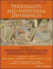 The Wiley Encyclopedia of Personality and Individual Differences, Volume 3