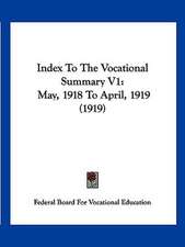 Index To The Vocational Summary V1