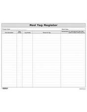 5S Red Tag Register Form