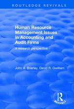 Human Resource Management Issues in Accounting and Auditing Firms: A Research Perspective