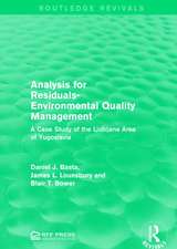 Analysis for Residuals-Environmental Quality Management: A Case Study of the Ljubljana Area of Yugoslavia