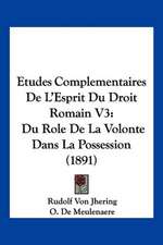 Etudes Complementaires De L'Esprit Du Droit Romain V3