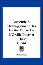 Anatomie Et Developpement Des Parties Molles De L'Oreille Interne