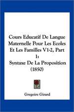 Cours Educatif De Langue Maternelle Pour Les Ecoles Et Les Familles V1-2, Part 1