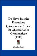 De Flavii Josephi Elocutione Quaestiones Criticae Et Observationes Grammaticae (1890)