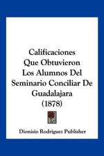 Calificaciones Que Obtuvieron Los Alumnos Del Seminario Conciliar De Guadalajara (1878)