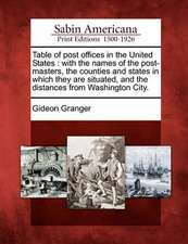 Table of Post Offices in the United States: With the Names of the Post-Masters, the Counties and States in Which They Are Situated, and the Distances