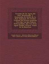 Virtudes De Las Aguas Del Pe�ol, Reconocidas, Y Examinadas De Orden De La Real Audiencia, Por El Real Tribunal Del Protho-medicato ... Para Que