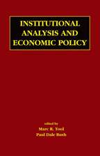 Institutional Analysis and Economic Policy