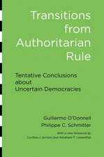 Transitions from Authoritarian Rule – Tentative Conclusions about Uncertain Democracies