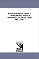 Statistical Information Relating to Certain Branches of Industry in Massachusetts, for the Year Ending June 1, 1855.