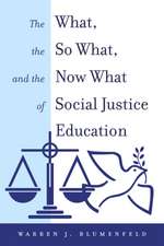 What, the So What, and the Now What of Social Justice Education