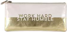 Work Hard, Stay Humble Pencil Pouch (Accessories Case, Faux Leather)