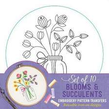 Blooms & Succulents Embroidery Pattern Transfers