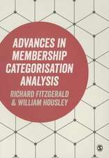 Advances in Membership Categorisation Analysis