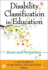 Disability Classification in Education: Issues and Perspectives