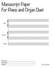 Manuscript for Piano and Organ Duet