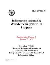 Dod 8570.01-M Information Assurance Workforce Improvement Program Incorporating Change 3, January 24, 2012