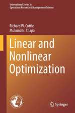 Linear and Nonlinear Optimization