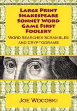 Large Print Edition Shakespeare Sonnet Word Game First Foolery