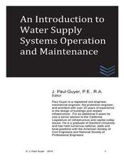 An Introduction to Water Supply Systems Operation and Maintenance